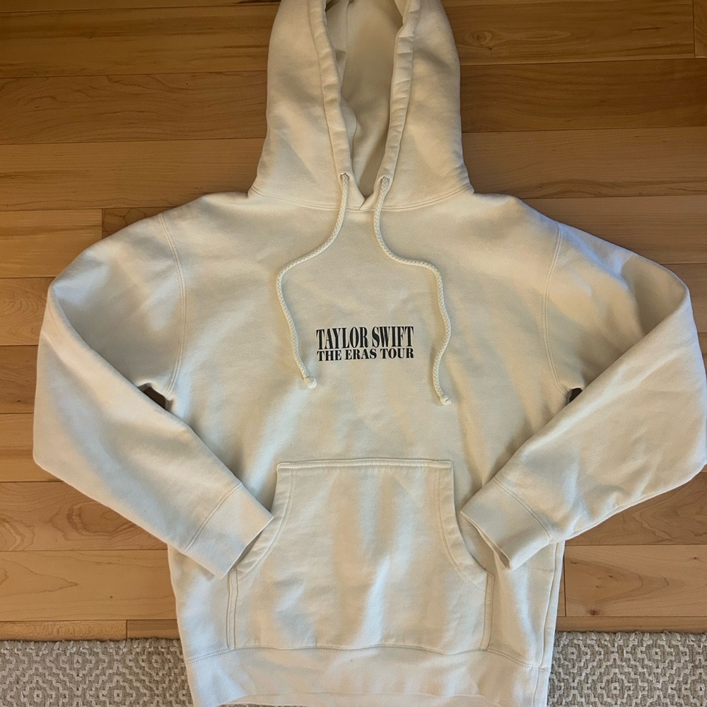 Taylor Swift Cream Crewneck Hoodie with 'The Eras Tour' Chest Print